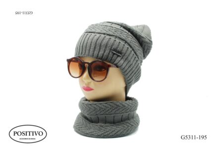 Conjunto gorro y cuello tejido g5311