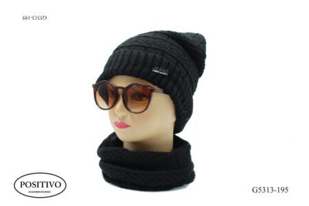 Conjunto gorro y cuello tejido g5313