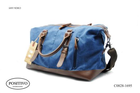 Bolso lona con cuerina c0828