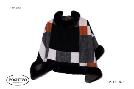 Poncho con piel p1131