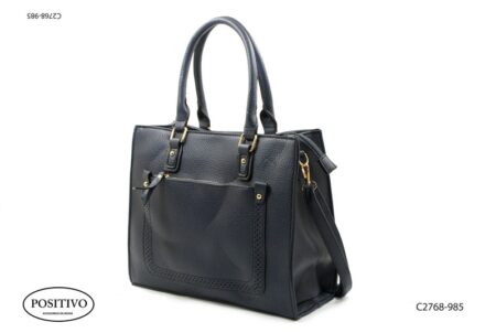 Cartera con bolsillo delantero, con asas y correa C2768