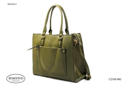 Cartera con bolsillo delantero, con asas y correa C2769