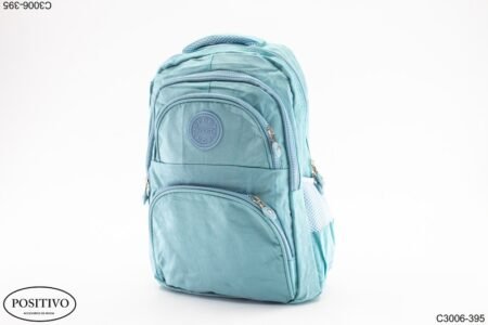 Mochila microfibra celeste C3006