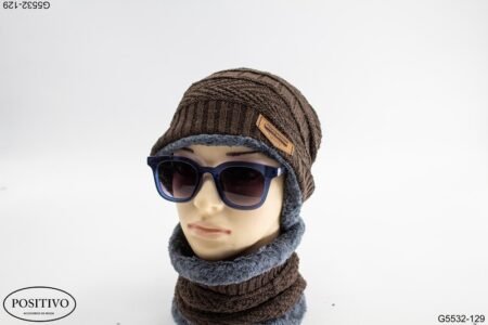 Conjunto de gorro y cuello con piel G5532