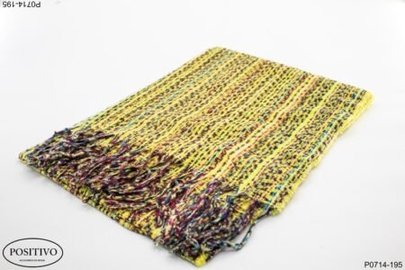 Pashmina amarilla con flecos P0714