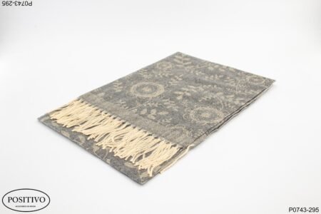 Pashmina gris estampada P0743