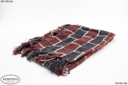 Pashmina a cuadros con flecos P0748
