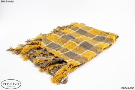 Pashmina a cuadros con flecos P0749