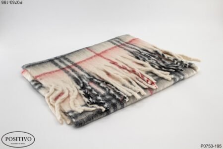 Pashmina tipo escocés con flecos P0753