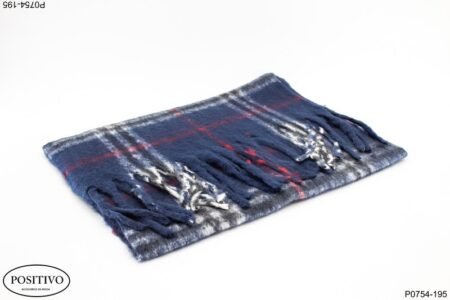 Pashmina tipo escocés con flecos P0754
