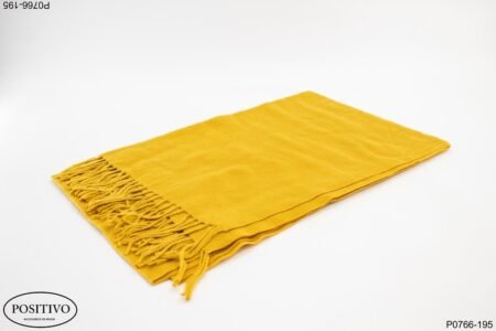 Pashmina amarilla con flecos P0766