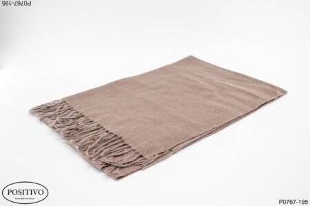 Pashmina marrón con flecos P0767