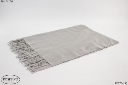 Pashmina gris con flecos P0770