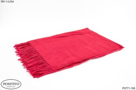 Pashmina roja con flecos P0771