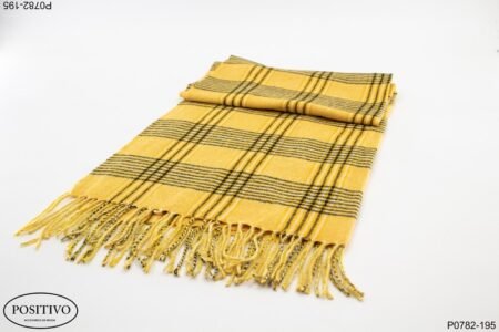 Pashmina tipo escocesa con flecos P0782