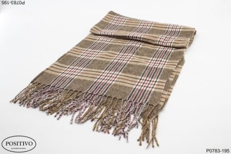 Pashmina tipo escocesa con flecos P0783