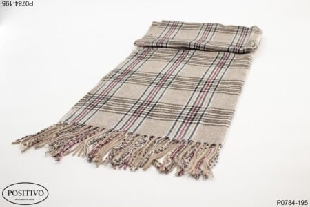 Pashmina tipo escocesa con flecos P0784