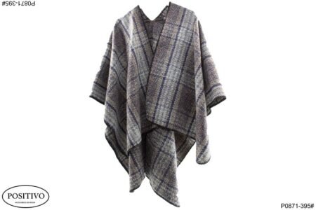 Ruana diseño escoces gris R0871