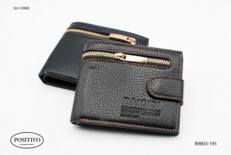 Billetera hombre con cierre y presilla B9803