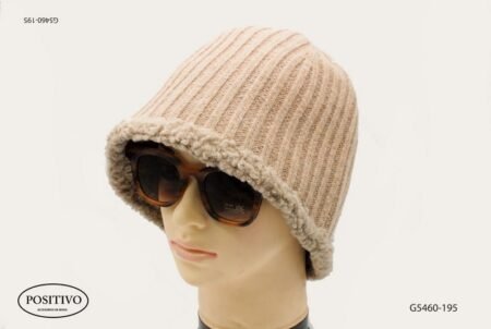 Gorro dama tejido forrado beige G5460