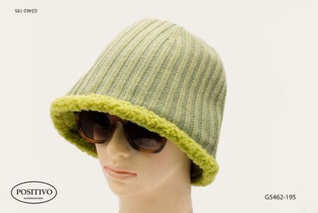 Gorro dama tejido forrado verde G5462