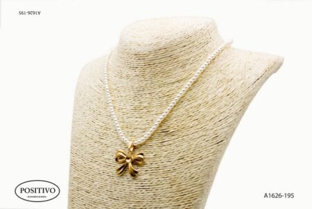 Conjunto acero quirúrgico con dije flor A1626